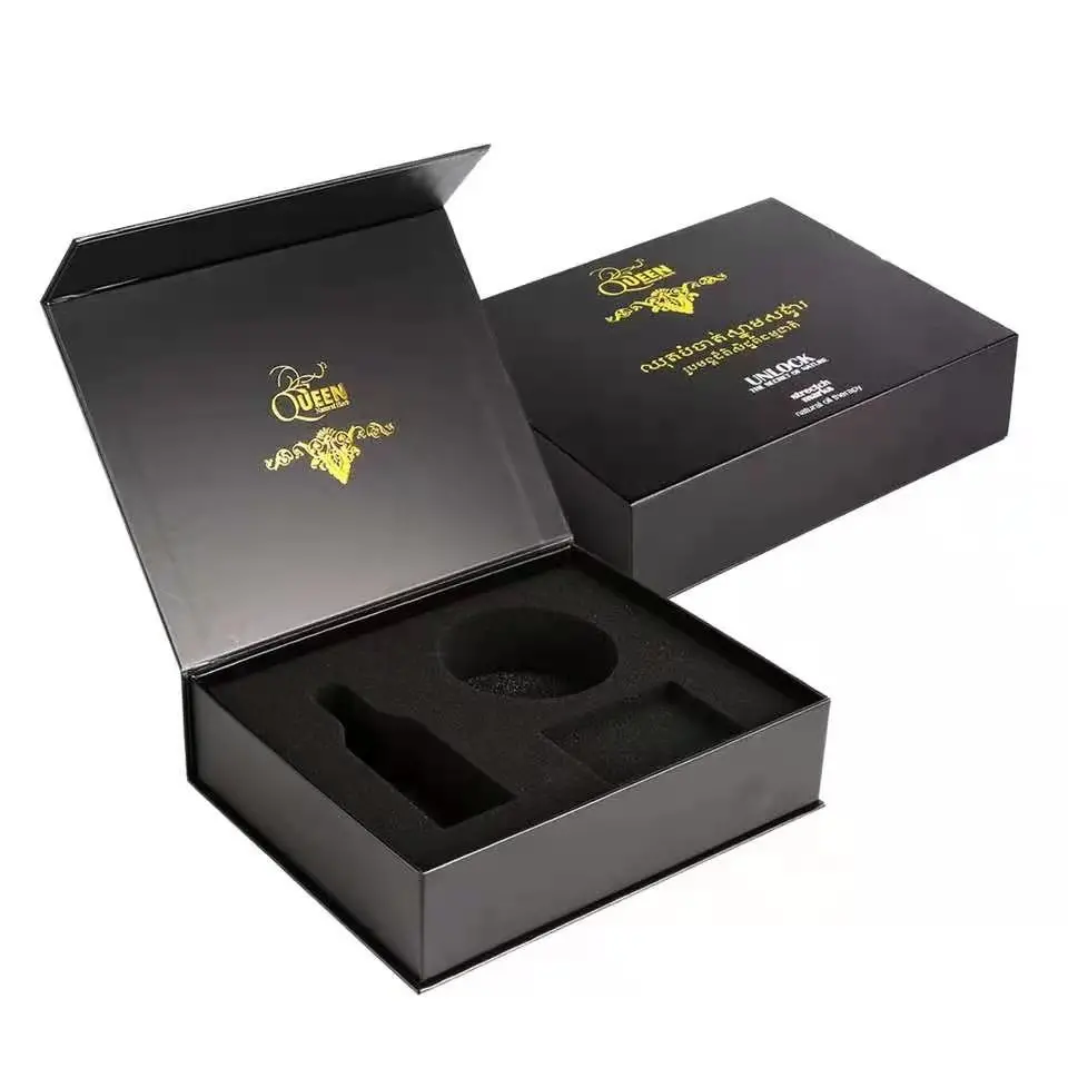  Caixa de empacotamento de papel de envio preta luxuosa feita sob encomenda por atacado do presente da cor do transporte da caixa para a entrega