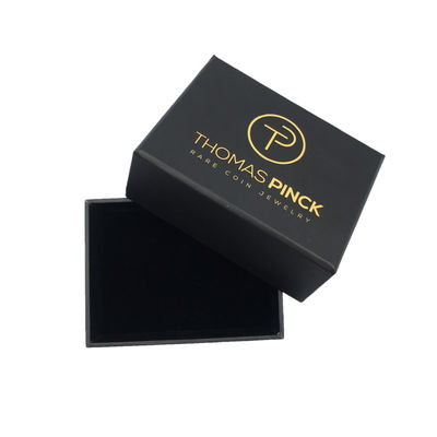 Empacotamento luxuoso preto da caixa de presente PMS Ring Rigid Small Paper Cosmetic da joia do cartão de 2mm
