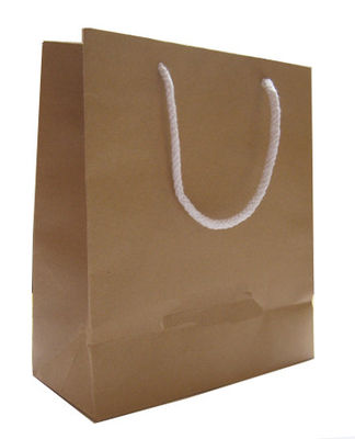 Presente marcado de compra reciclado dos sacos de papel parte alta imprimindo feita sob encomenda de OPP 350 G/M