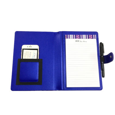 Azul de couro do diário da espiral da capa dura do caderno 40pp do plutônio do negócio com bloco de notas