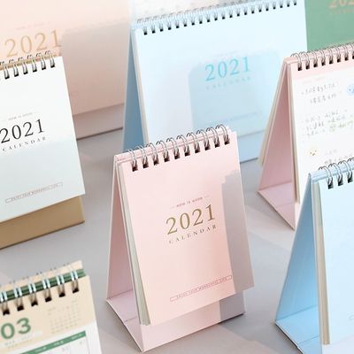 Impressão 2022 colorida Desktop mensal pequena do calendário de mesa do cartão