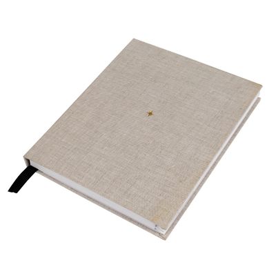 Emperramento da folha de ouro de Planner Book A5 do organizador da tampa de tela de pano com o marcador de seda da fita